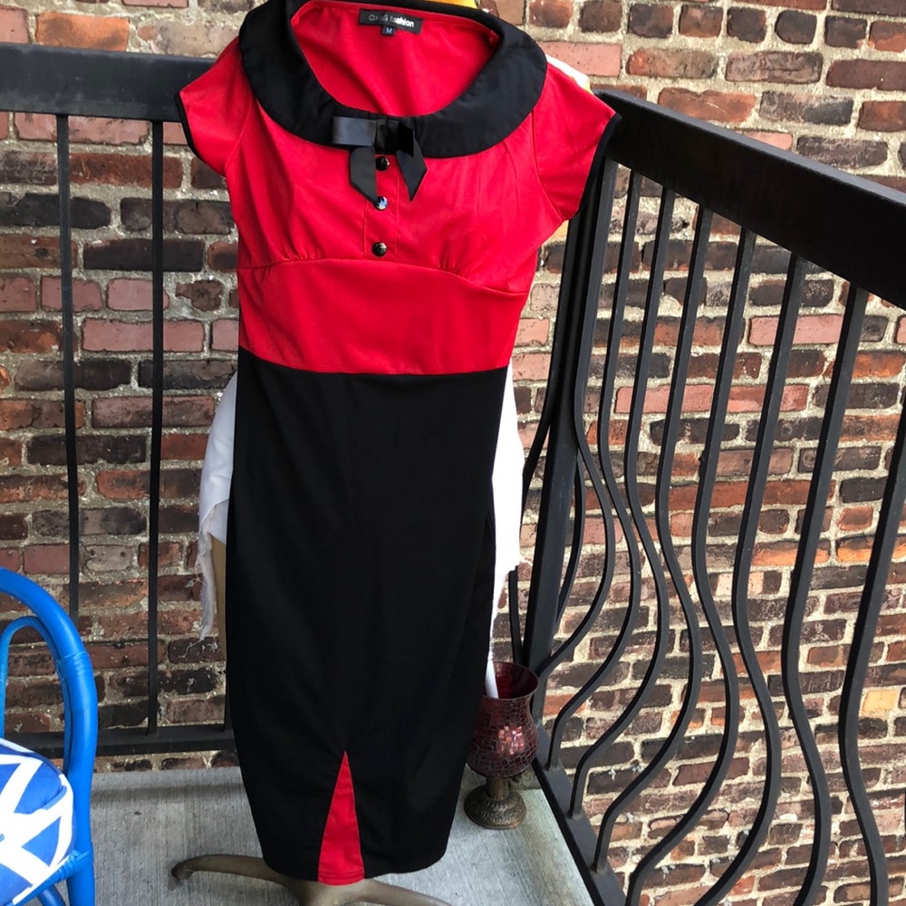1940’s/1950’s Red and Black Wiggle Dress
